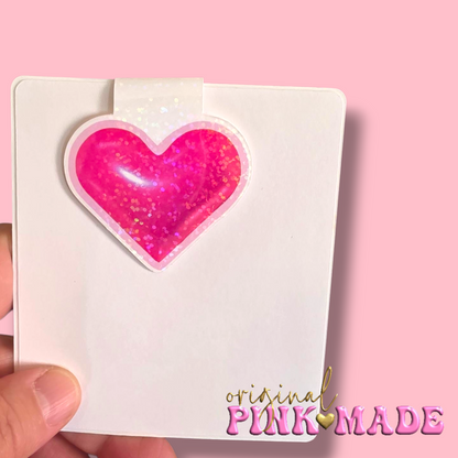 Pink Heart Magnetic Bookmark